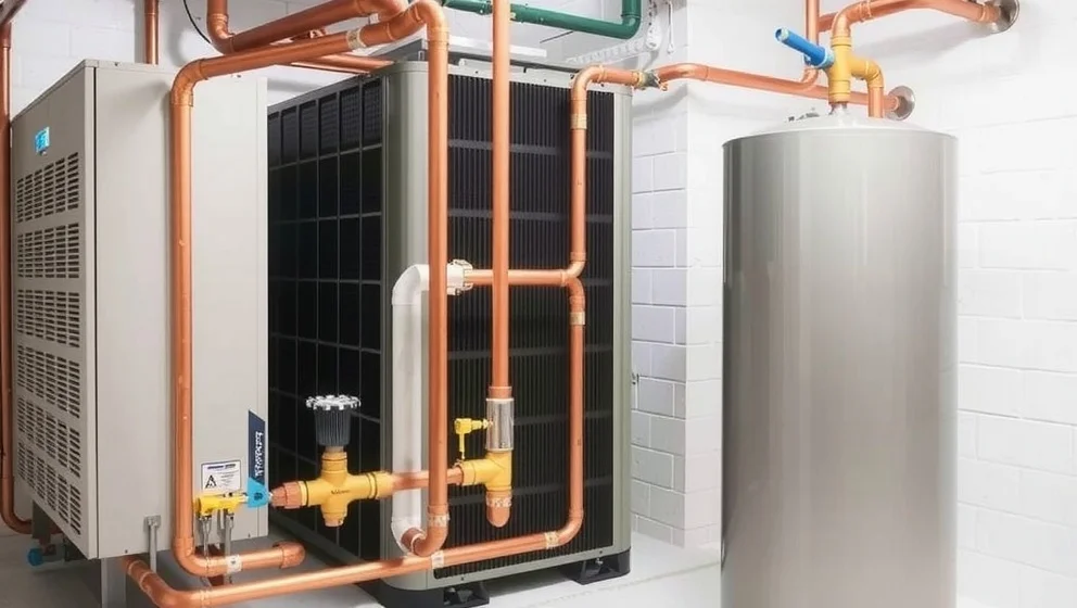 Docka värmepump mot ackumulatortank rätt