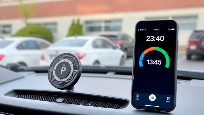 Elektronisk p-skiva biltema som löser parkeringsproblemen