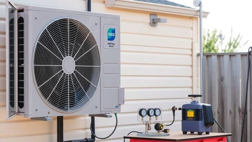 Fylla på köldmedium i värmepumpen