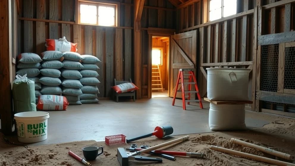 Gjuta golv i lada steg för steg