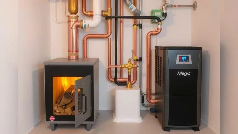 Koppla ihop vedpanna och värmepump rätt