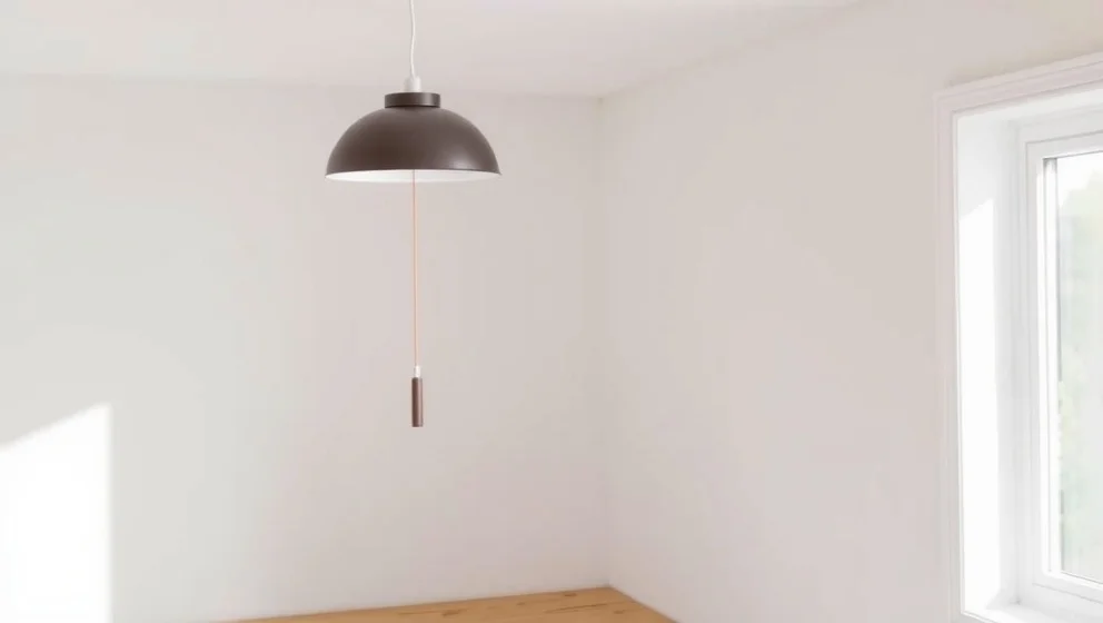 Lampa med snöre som strömbrytare