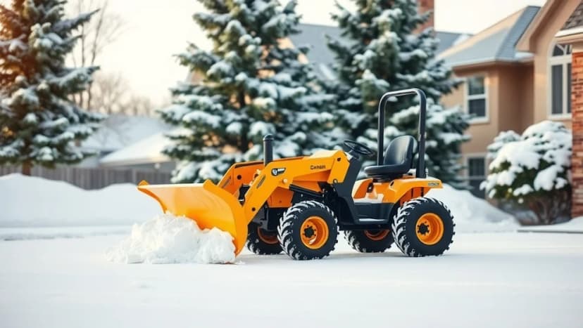Liten traktor för snöröjning som fungerar riktigt bra