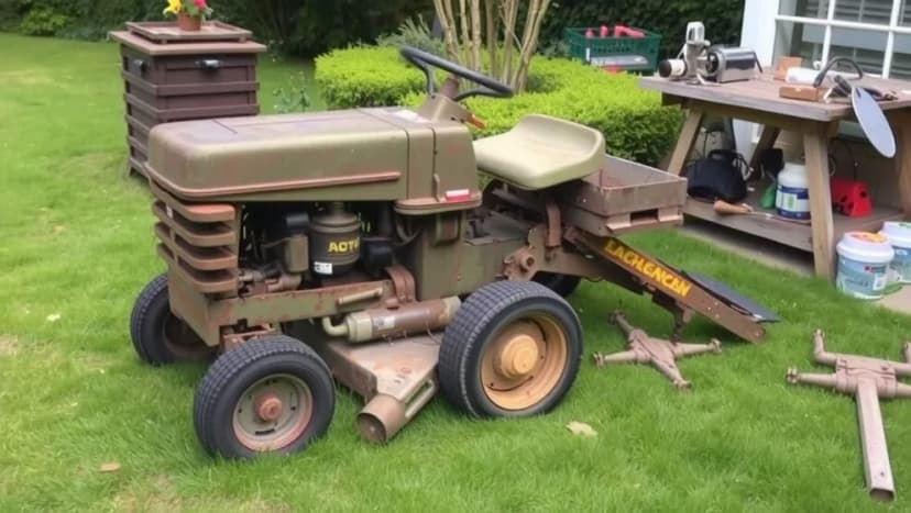 Gamla Stiga åkgräsklippare som fungerar ännu